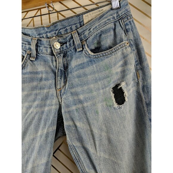 Rag & Bone Women's Boyfriend Relaxed Distressed Jeans In Moss Size 26 READ - Picture 7 of 11